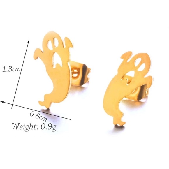 👻 Dainty Spooky Ghost Stud Earrings 👻 - Picture 4 of 4
